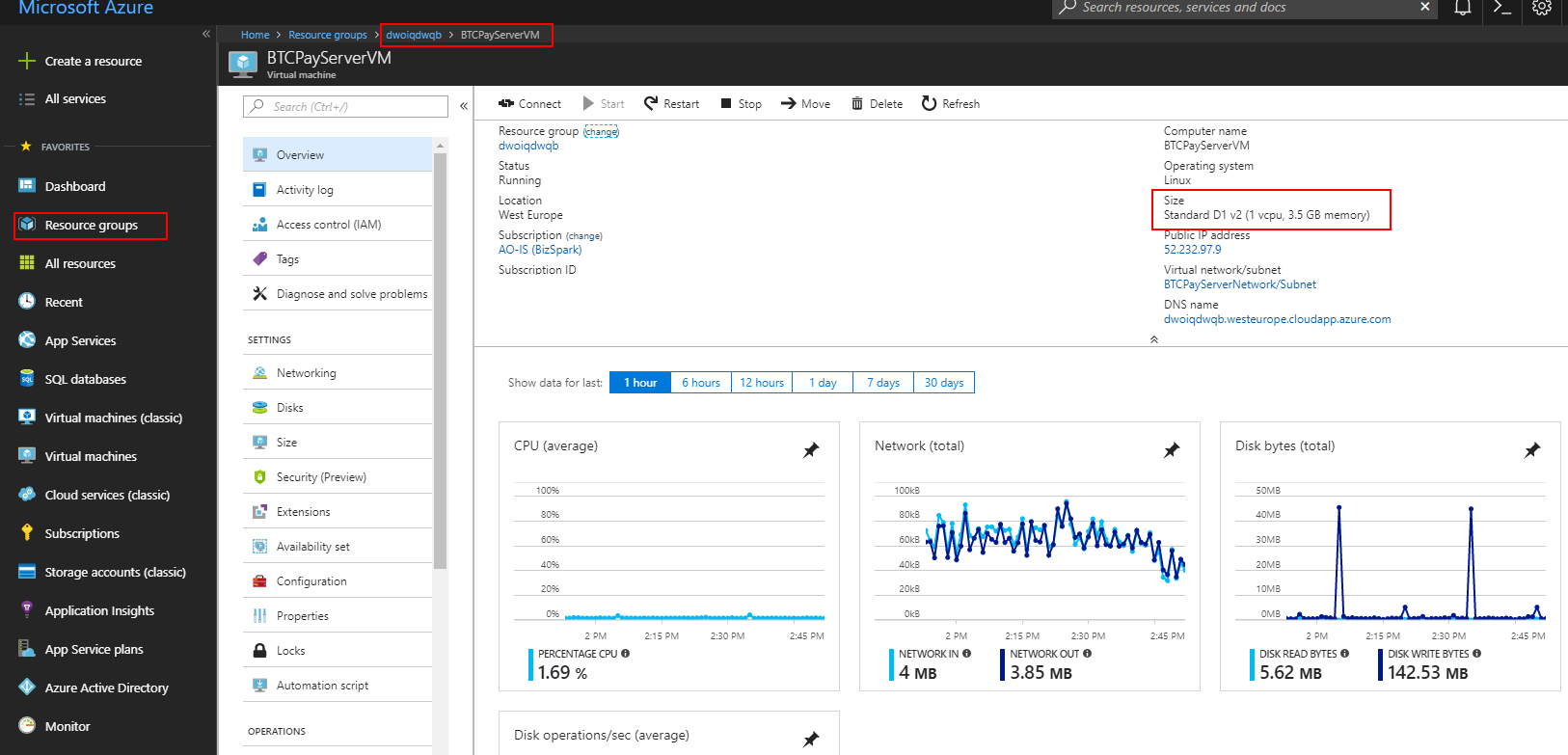 Show Microsoft Azure VM