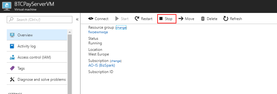 Stop Azure VM