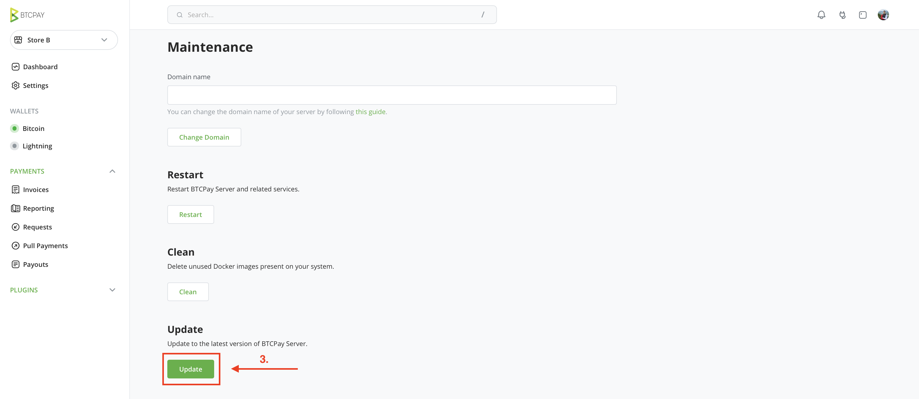 Updating BTCPay Server