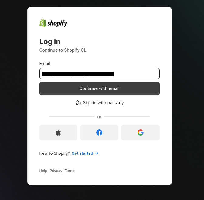 App deploy: login to partner account