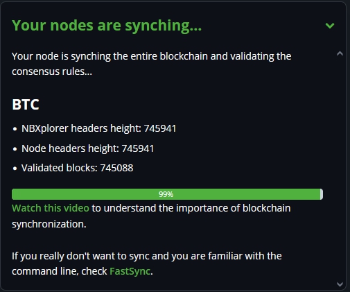 BTCPay Server FastSync