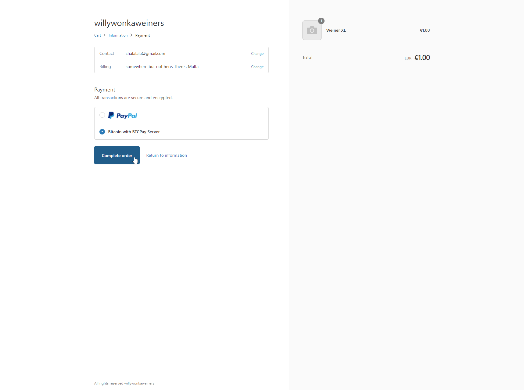 BTCPay Server shopify step 16