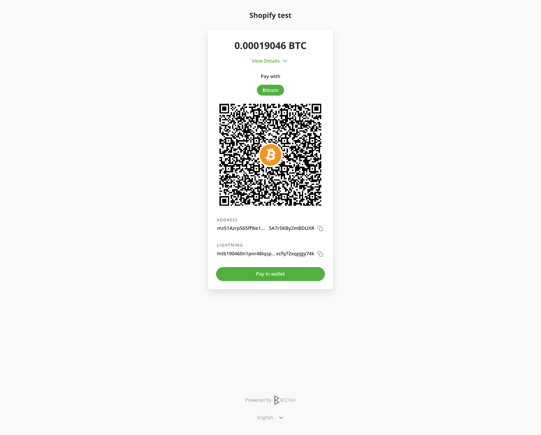 BTCPay Server shopify step 18