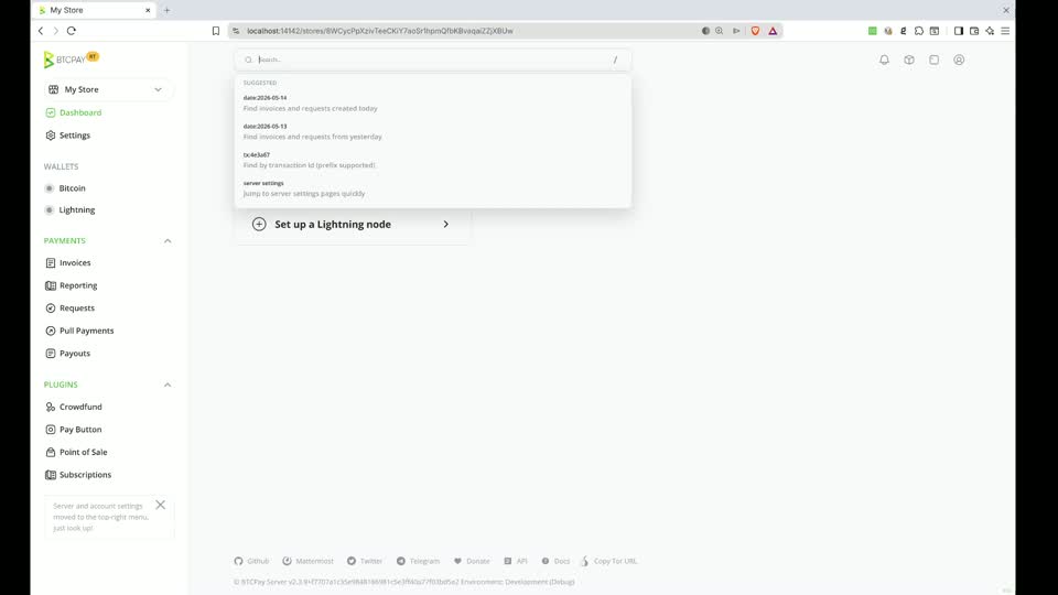 Global search showing suggested results