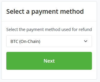 BTCPay Server refund feature