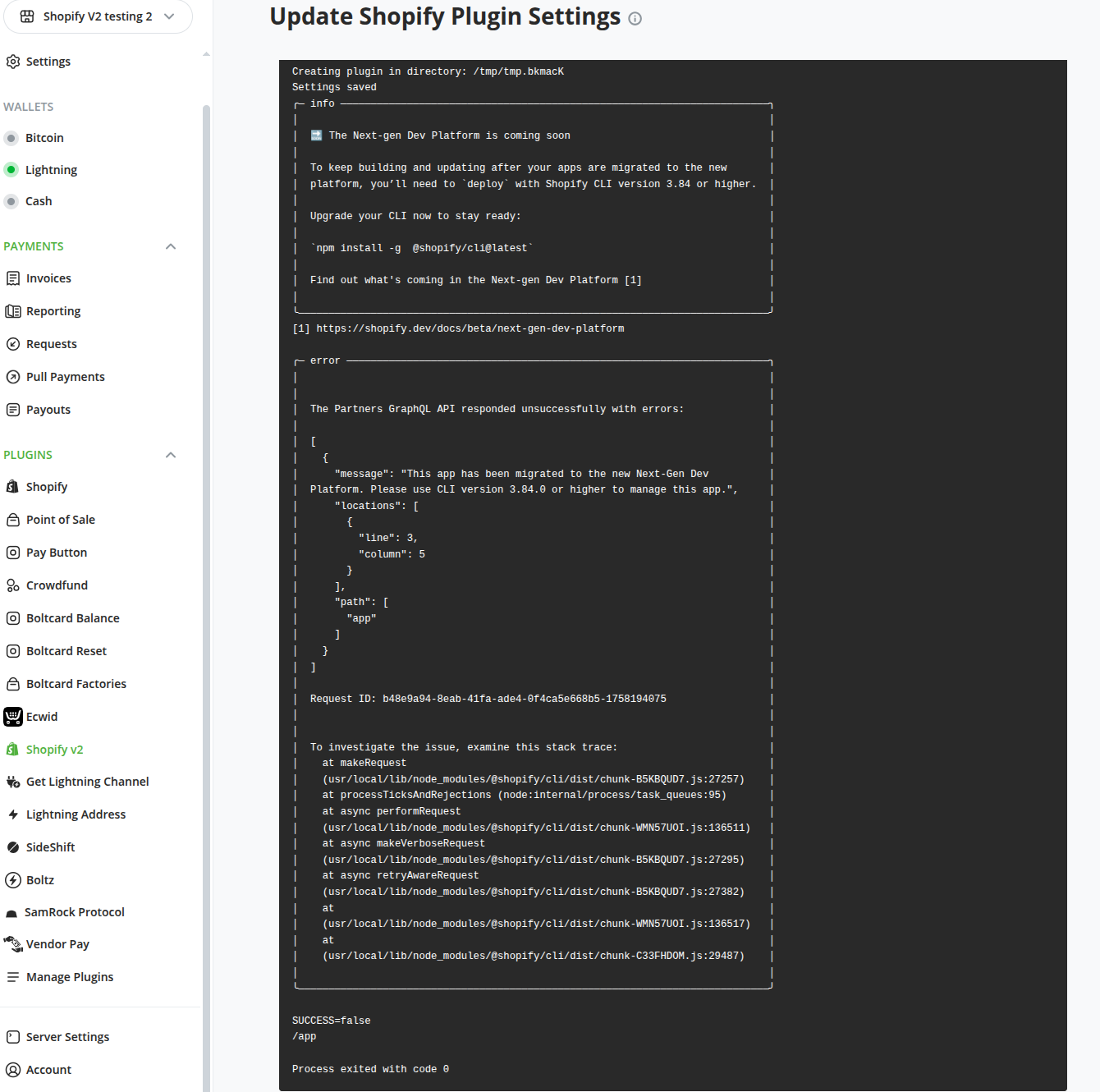 Shopify Migration - Plugin Install fails Shopify Migration - Plugin Install fails