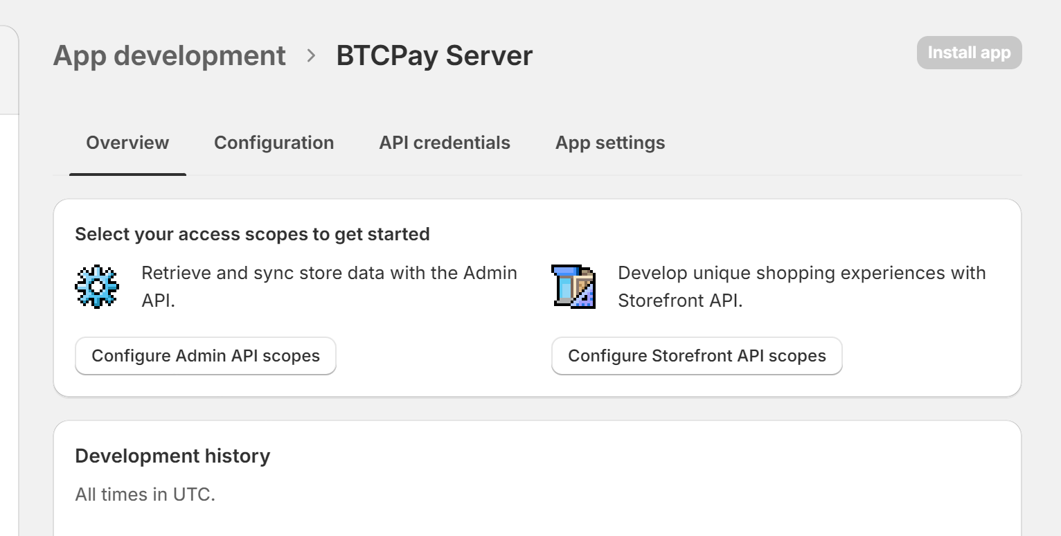 BTCPay Server shopify step 7