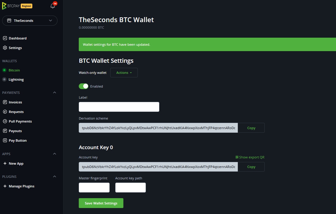 Connect Wasabi Wallet to BTCPay Server